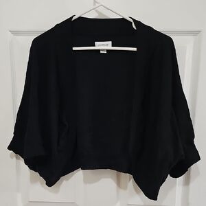 Avenue Women's Black Short Sleeve Shrug Sweater